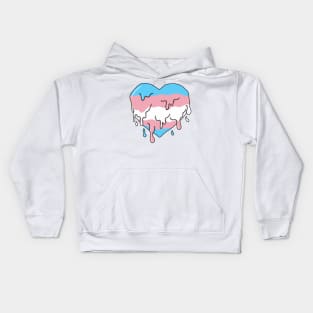 Melting trans heart Kids Hoodie